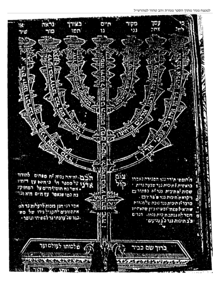 כתיבת למנצח בציור המנורה